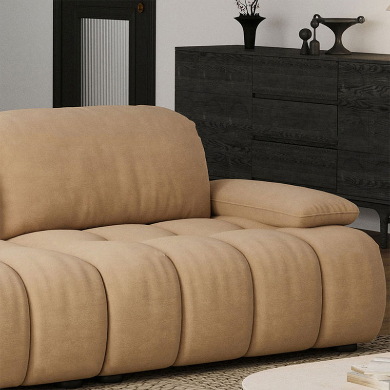Coussin de canapé modulaire en polyester couleur thé laiteux, H 33,86 po x L 122,05 po x l 41,73 po