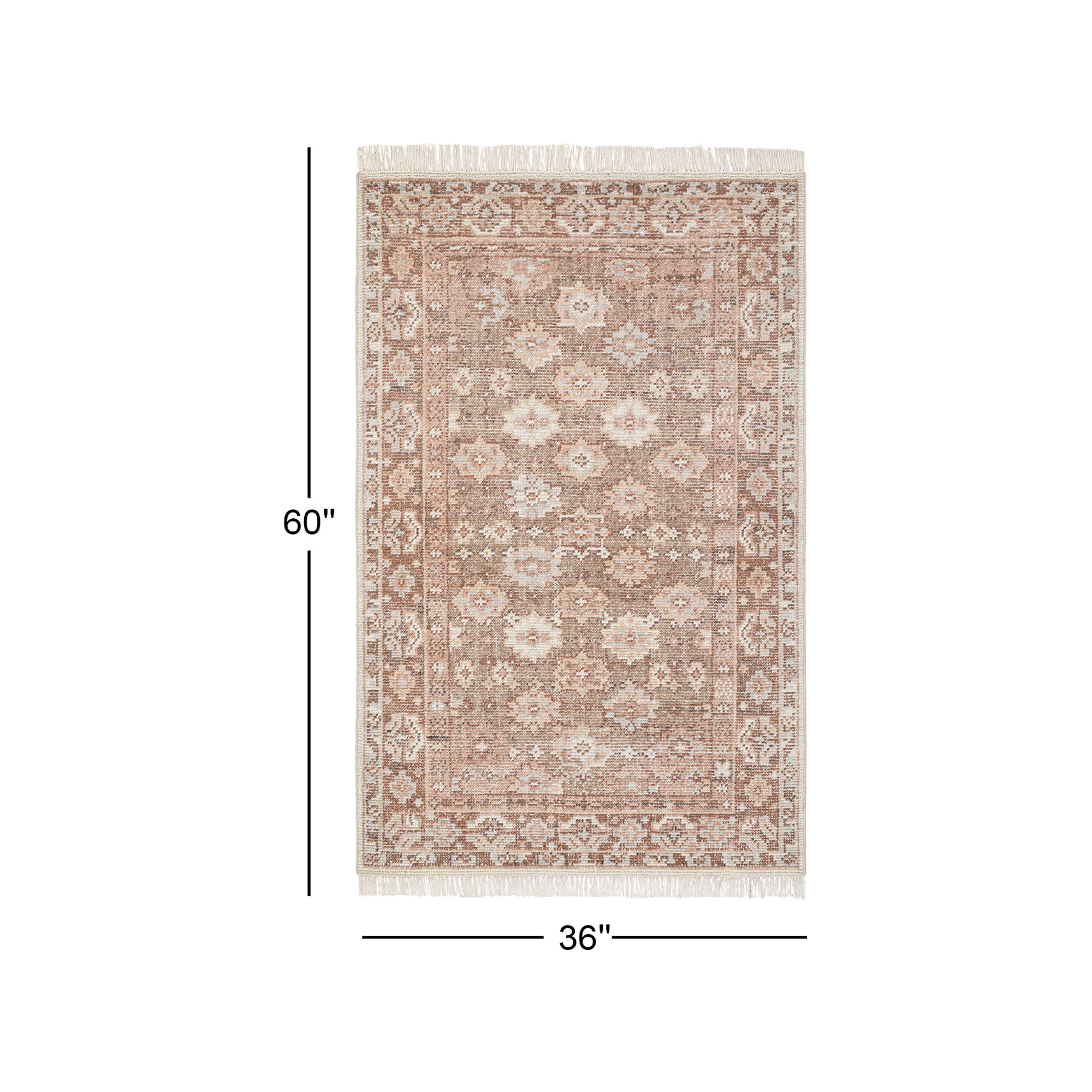  Hand Knotted Wool Farzana Rug, Rectangle 3' x 5'