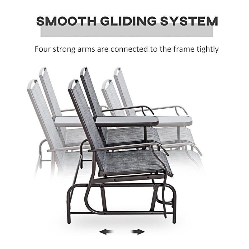 Outdoor Glider Bench With Center Table