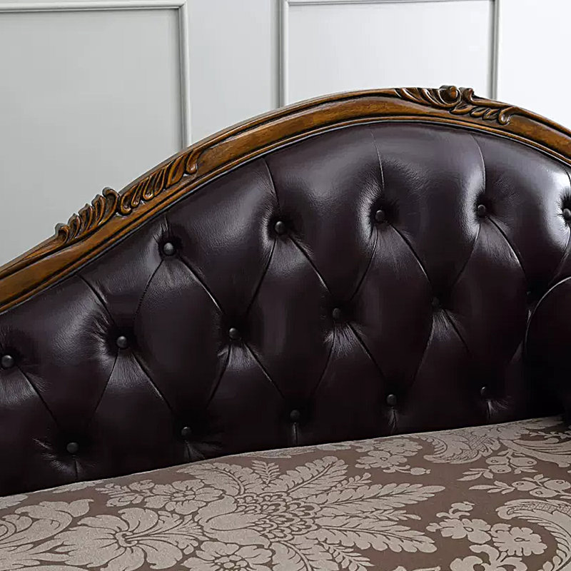 Chaise en bois massif de style européen, Chaise longue à accoudoir droit