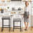 Upholstered Counter Stool with Metal Frame & Footrest, Backless Saddle Seat Counter Height Bar Stools-1702816485-1702816487-1702816480