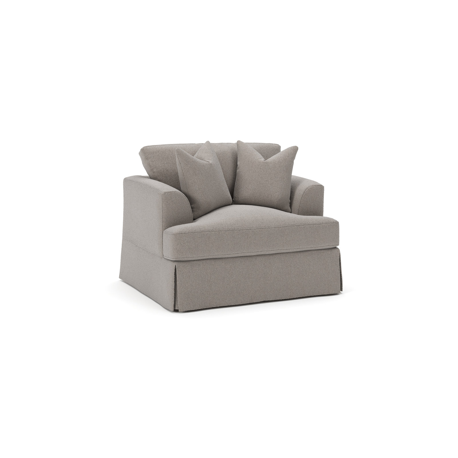 Lucia Slipcovered Armchair, Apollo Pebble Boucle