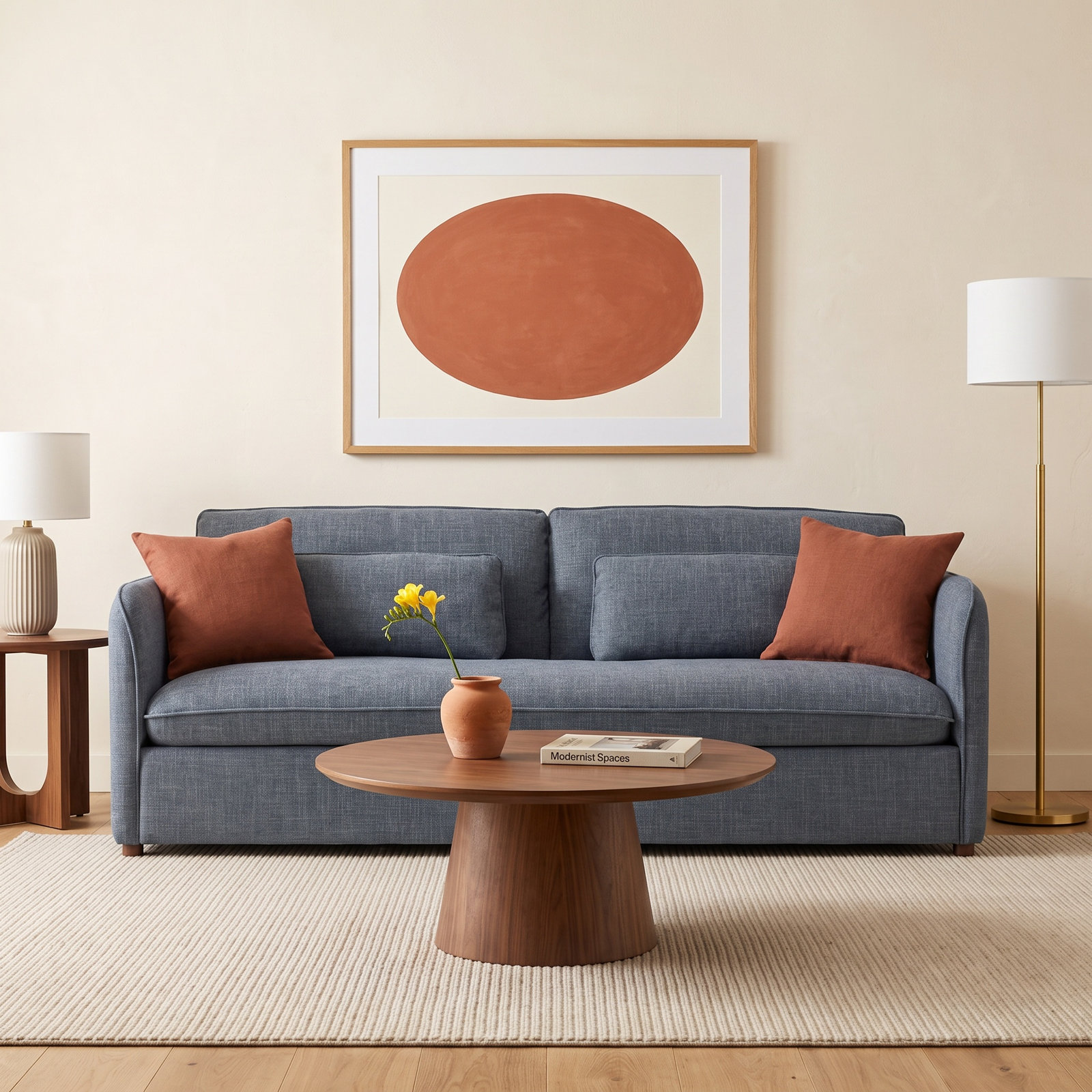 Faye 84" Sofa, Blue