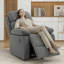 3-Position Padded Seat Upholstered Recliner with Adjustable Legrest and Backrest-1362813596