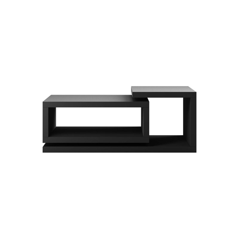 Behensky Coffee Table with Storage, Black/Black