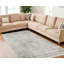 Tapis oriental ivoire délavé avec frange-1349581515