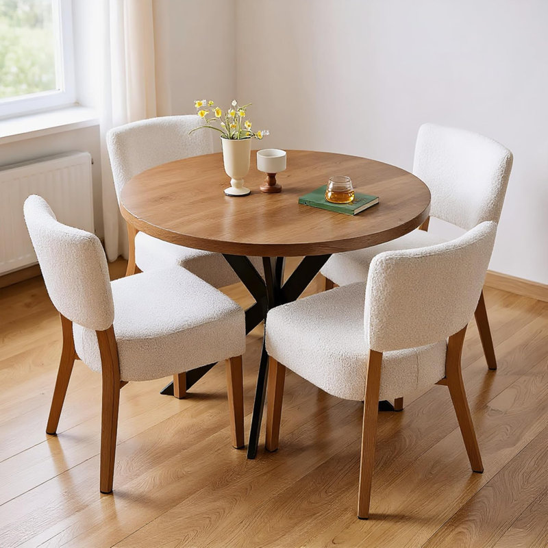 Danette 5 - Piece Dining Set, 5 Pieces: Table, 4 Chairs, White