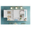 Armoire à pharmacie 55 po avec tablettes ouvertes - Armoire de rangement murale avec tablette réglable et porte miroir pour l'organisation au-dessus de la toilette, fabrication en bois massif blanc