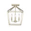 Plafonnier semi-encastré 4 lumières doré moderne-1606109875
