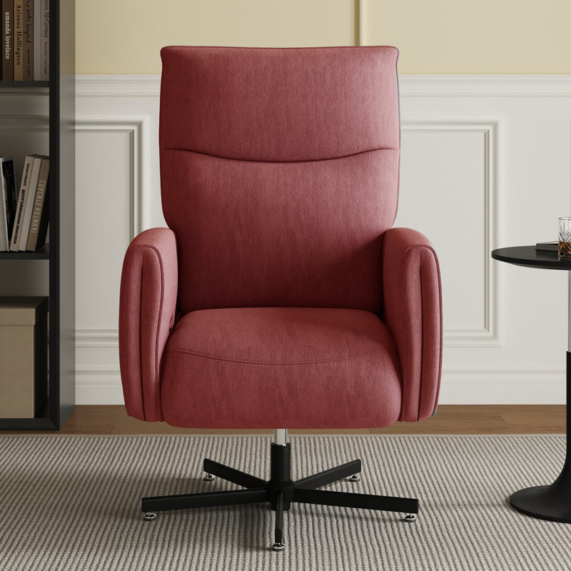 Fauteuil inclinable électrique de 29 po avec base pivotante en métal, Rouge