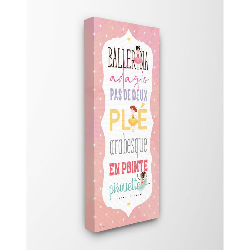 Plie mural ballet adagio pirouette décoration avec danseurs kids pois points Lindel, H 30 po x l 13 po x P 1,5 po