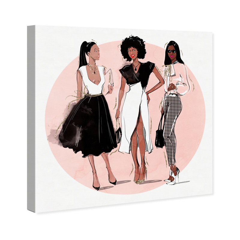 Impression sur toile rose, "Fashion and Glam", H 12 po x l 12 po x P 0,8 po