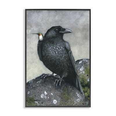Giclée perchée par Corbeau et colibri par Maggie Vandewalle