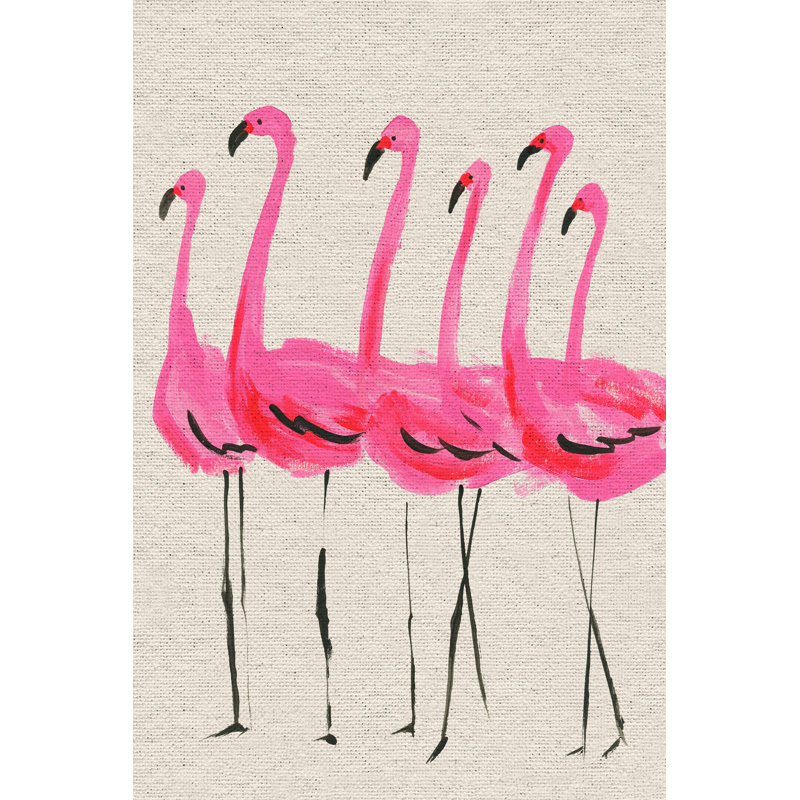 Flamants Roses - Wrapped Canvas Painting, 76cm H x 51cm W