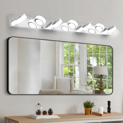 4-Light Dimmable LED Vanity Light, Chrome Bath Bar for Bathroom, Vanity Mirror, and Living Room