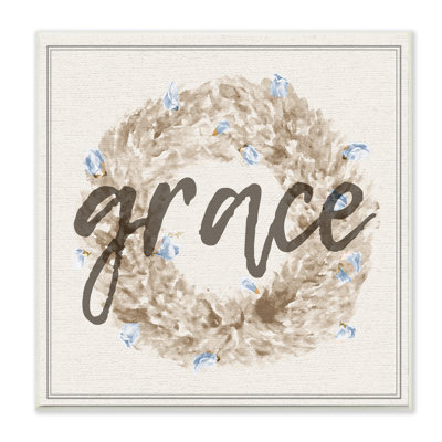 " Grace Floral Wreath " Graphic Art Print
