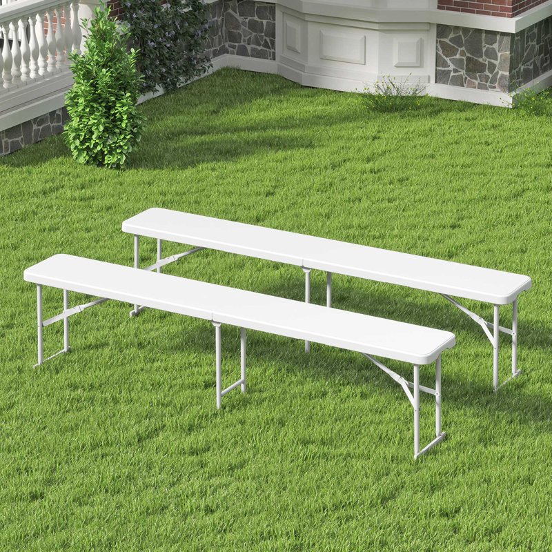 Banc de pique-nique Ashien 2, Blanc / noir