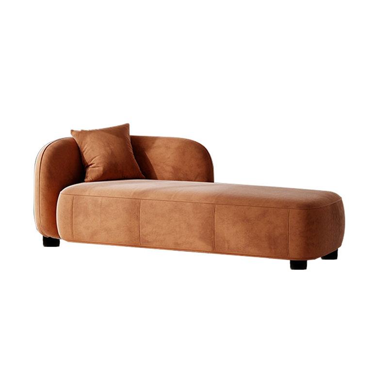Chaise longue rembourrée Kurtlin, Orange, Accoudoir à gauche (vu de face)