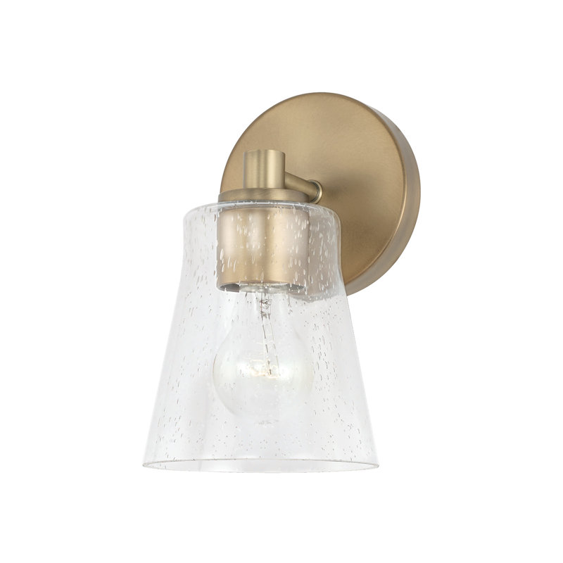 Steel Armed Sconce, Aged Brass