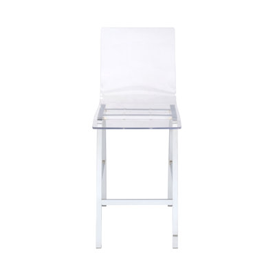 Chaise sans accoudoirs Nadie, transparente et chromée