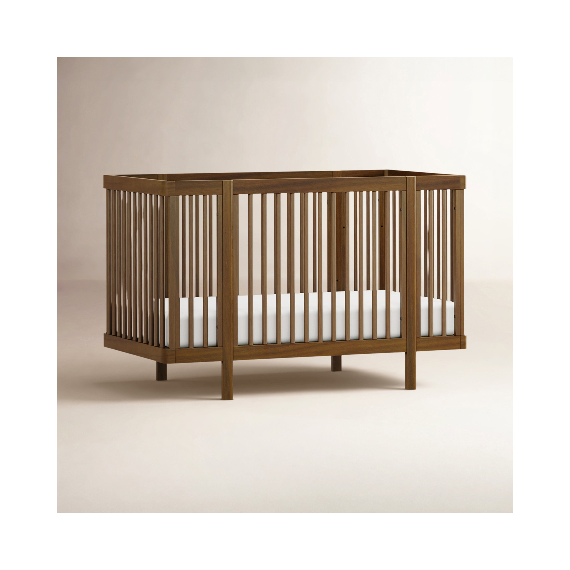 Pogo 8-in-1 Convertible Crib with All-Stages Conversion Kits, Natural Walnut
