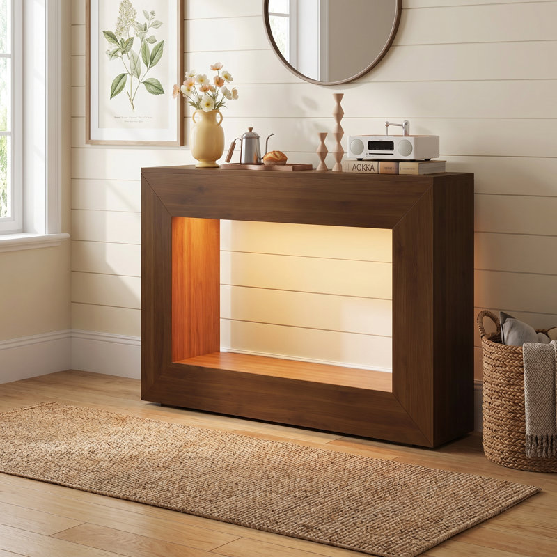 Console 47 po à DEL avec rangement, Brown