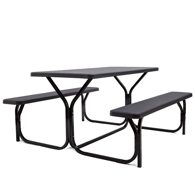 HDPE Picnic Table with Metal Base