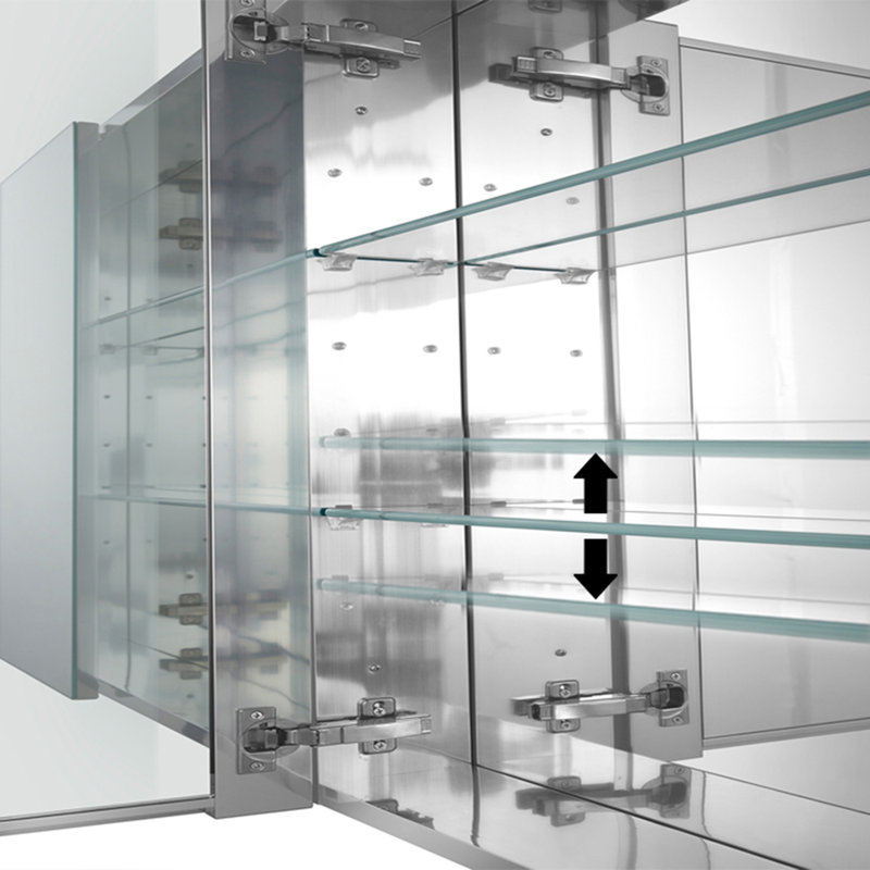 Armoire à pharmacie avec miroir et 2 tablettes réglables 