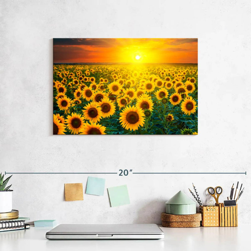 Alvord Sunset With Sunflowers, 8" H x 12" W