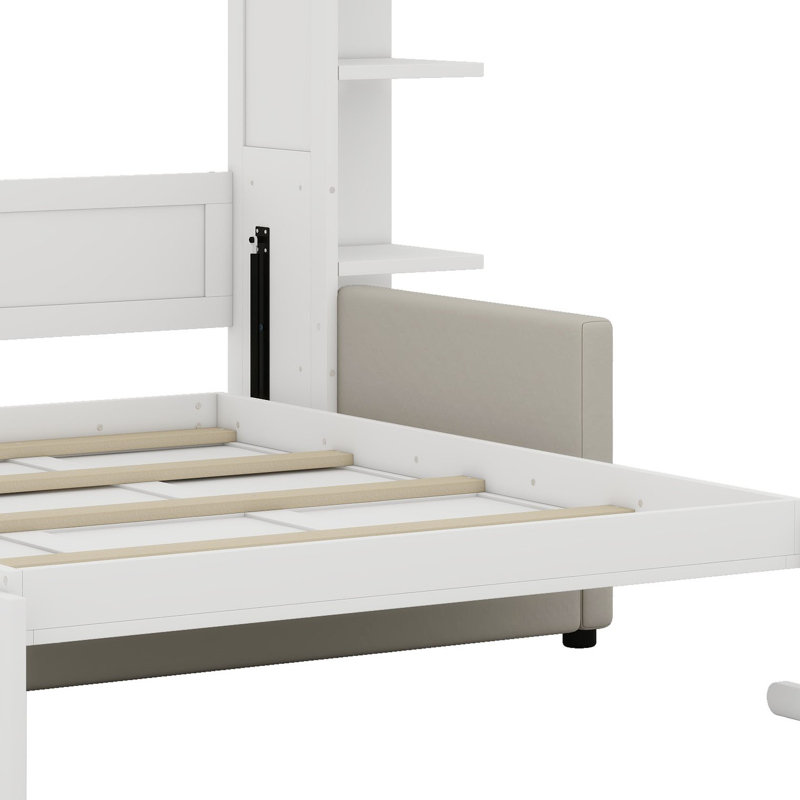 Murphy Bed With Sofa, White
