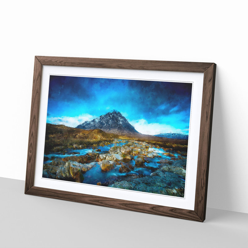 Glencoe in Scotland - Picture Frame Graphic Art Print, 33cm H x 45cm W x 2cm D, Walnut Framed