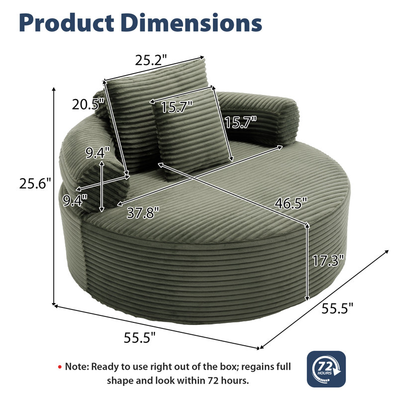 Fauteuil demi-tonneau rembourré Addisin, Vert