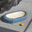  Table à griffes pour chat 23 po avec surface en sisal et balle de jouet interactive de style denim