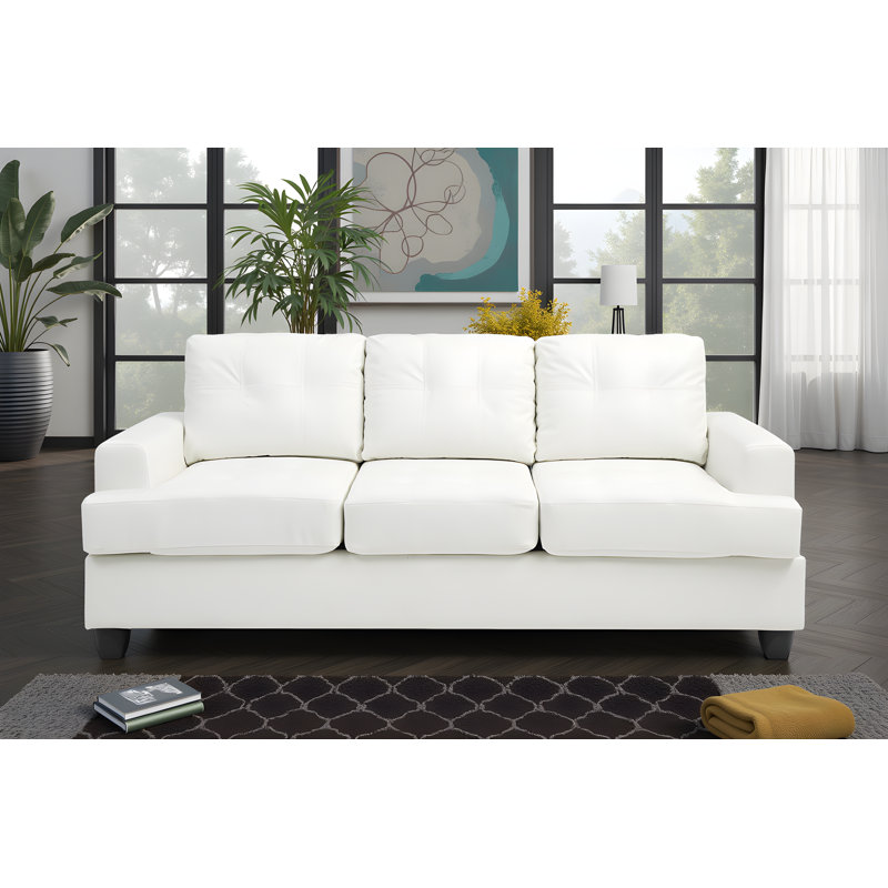 Symone White Sofa, White