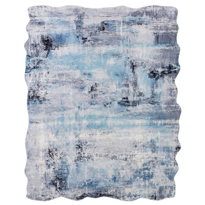 Abstract Area Rug in Blue