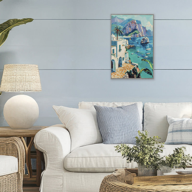 «In the Bay Nautical Coast», estampe numérique, design par LSR Design Studio, Estampe numérique Farmhouse, H 18 po x l 12 po
