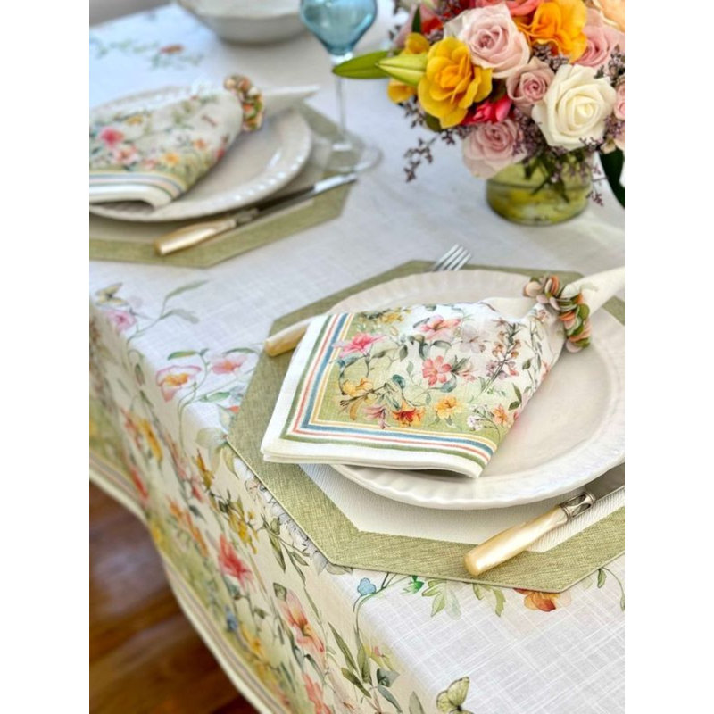 Lily Garden Floral Tablecloth, 84" Rectangle
