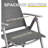 2 Outdoor Reclining Patio Chairs, Aluminium Frame With Dark Gray Seat. Adjustable Back For Camping, Beach Deck. Spacious & Ergonomic Folding Chairs Of 2, Garden, Fabric Seat, . Foldable
