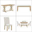 Ensemble de salle à manger rétro 6 pièces: table de lavage en bois naturel, 4 chaises et banc pour une élégance rustique-404460245