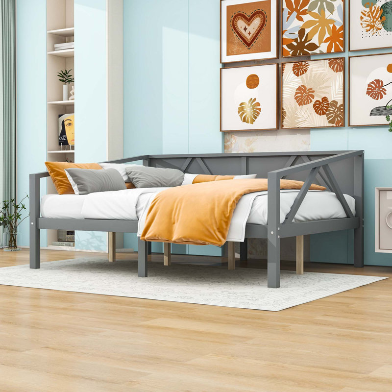 Cladinoro Wood Daybed with Slats, Full, Gray