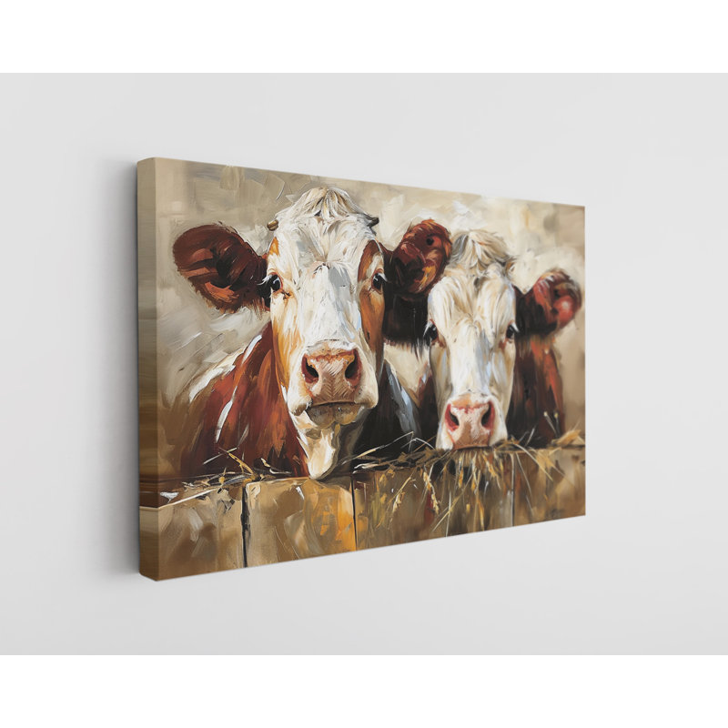 Impression sur toile de vaches brunes, décoration murale moderne pour la maison et le bureau, H 30 po x l 45 po