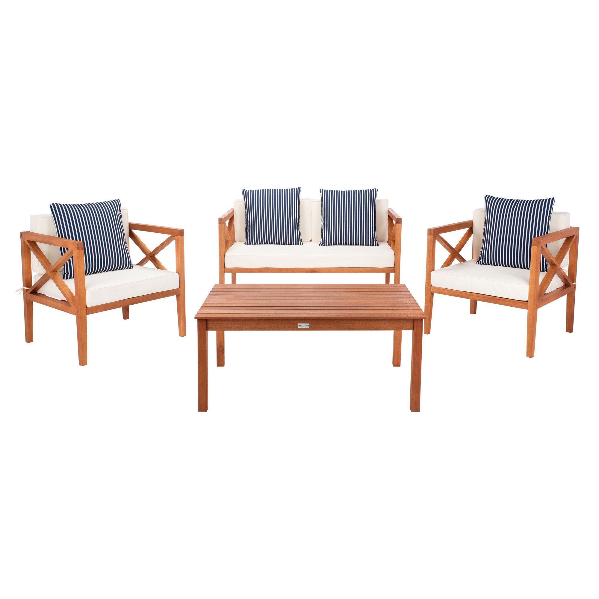 Laurel Foundry Modern Farmhouse® Mondovi 4-Piece Sofa Seating Group with Cushions & Reviews | Birch Lane| Natural