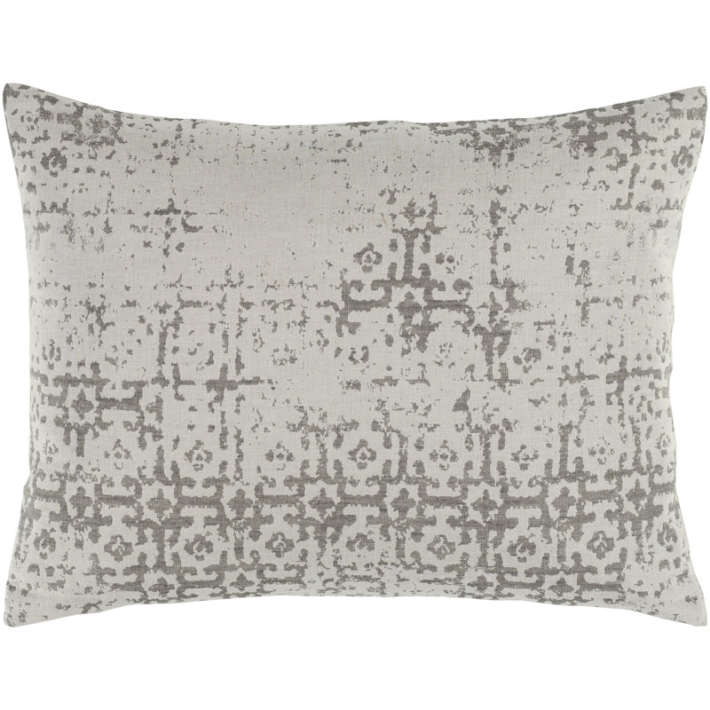 Aneta Geometric Handwoven Cotton Duvet Cover, King, Light Gray