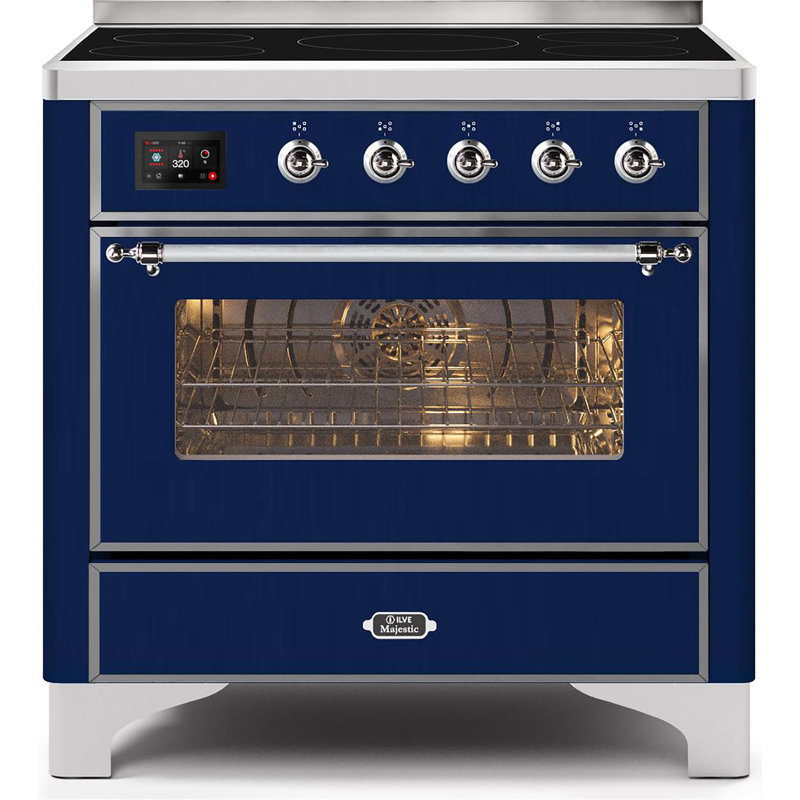 Majestic II Series 36" 3.5 cu. ft. Freestanding Electric Range, Midnight Blue/Chrome