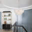 Paula 20.5 " Brushed Shiny Brass 7-light Glass Feather-shaped Chandelier