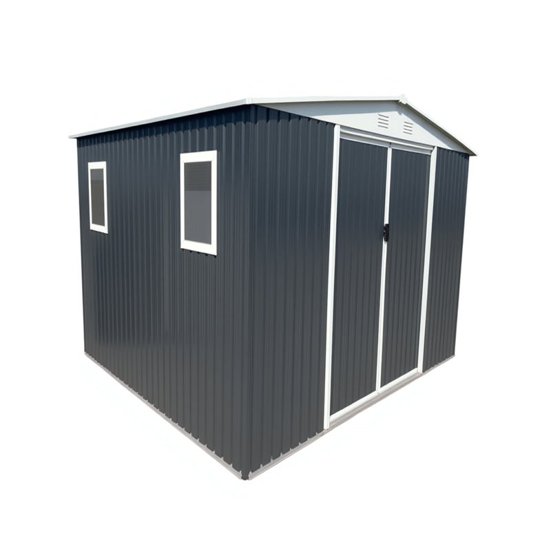 10ft X 8ft Aluminum Alloy Apex Roof Utility Tool House, Lockable Door, Windows, Weatherproof Anti-corrosion Metal Shed For Garden