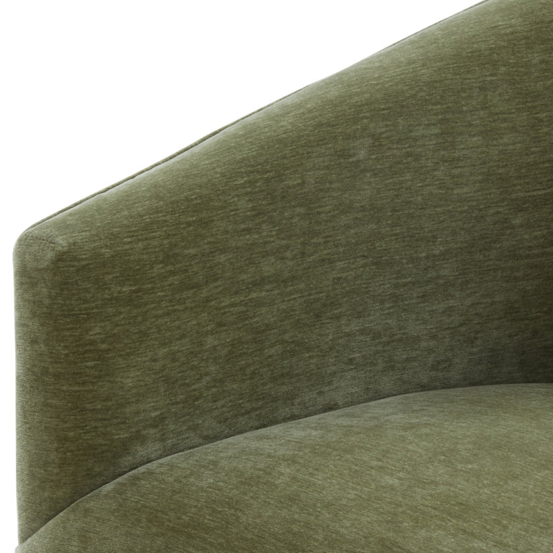 Delaplaine 30.5" Wide Polyester Swivel Barrel Chair, Caper