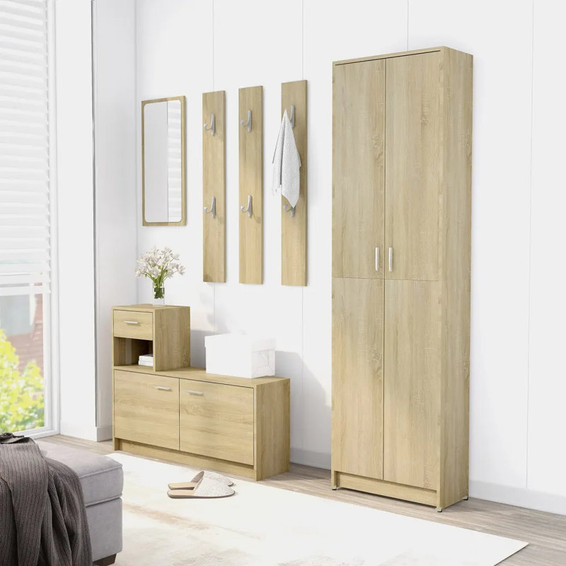 Ignatius 2 Door Wood Wardrobe, Sonoma Oak
