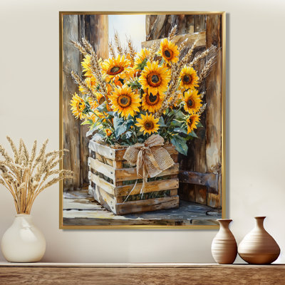 Blé tournesol bouquet à la ferme - tournesols, art mural