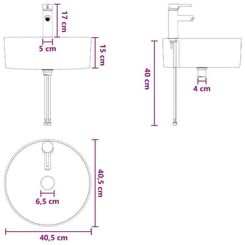 Belfry Bathroom 405mm W Metal Sink, Chrome